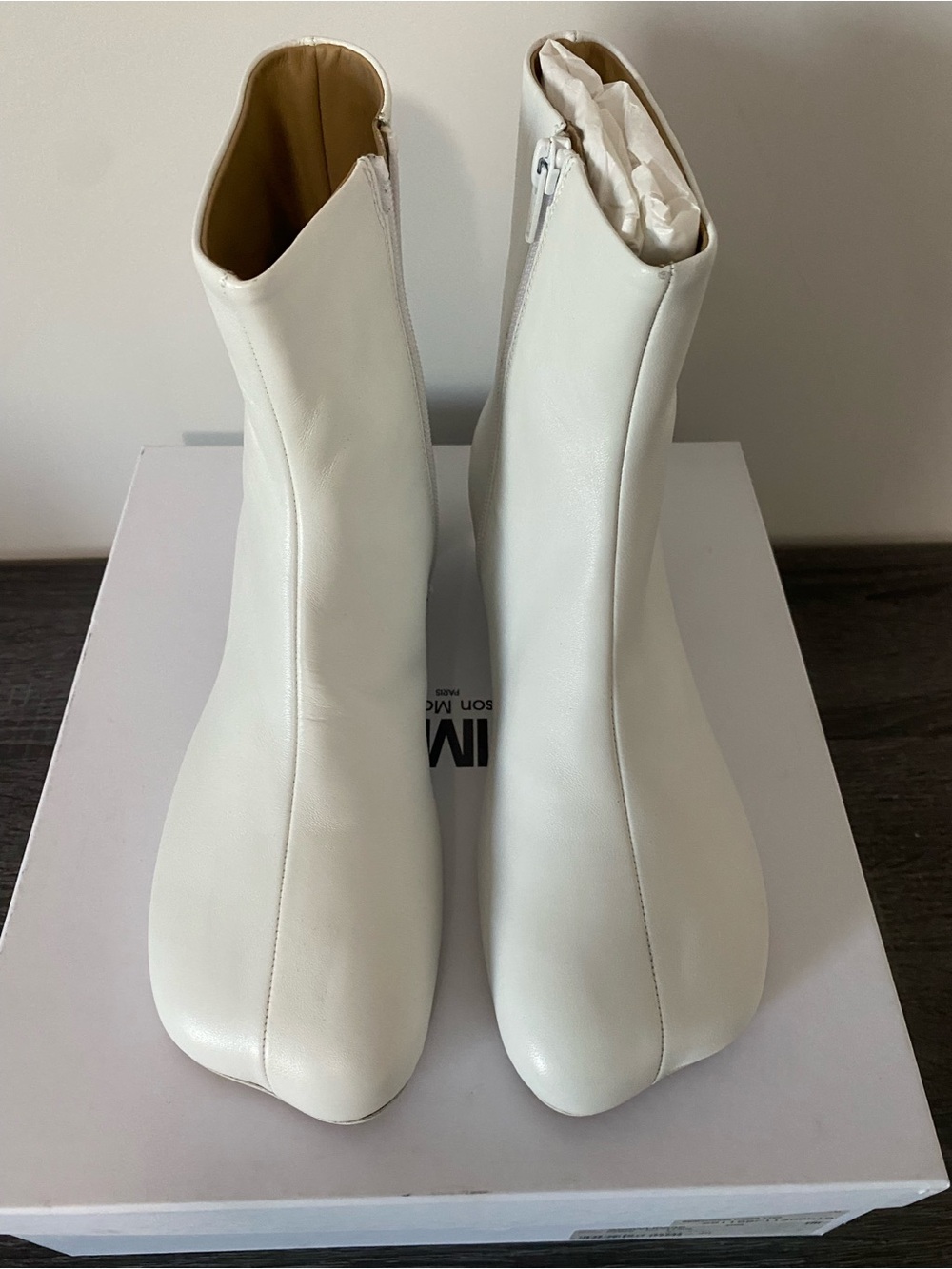 Maison Martin Margiela White Leather Ankle Booties - Picture 3 of 8